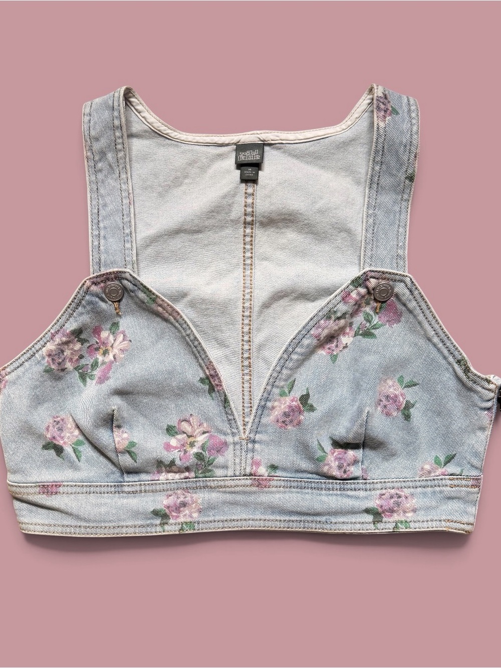 Wild Fable Denim Cropped Bralette Size Medium NWT